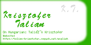 krisztofer talian business card